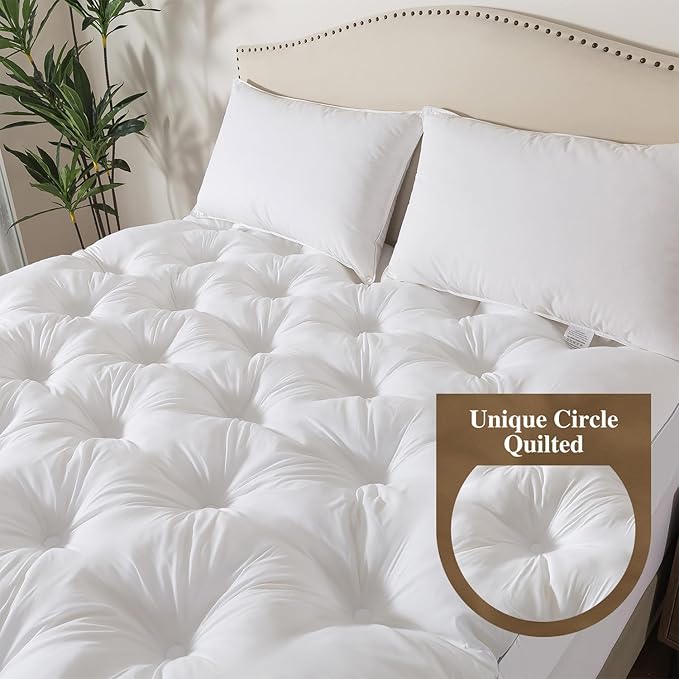 WhatsBedding 5 Inch Memory Foam Mattress Topper Full Size, Supportive Fluffy Shredded Memory Foam Filled Pillow Top, Extra Soft Bed Topper with Deep Pocket, 54x75 in