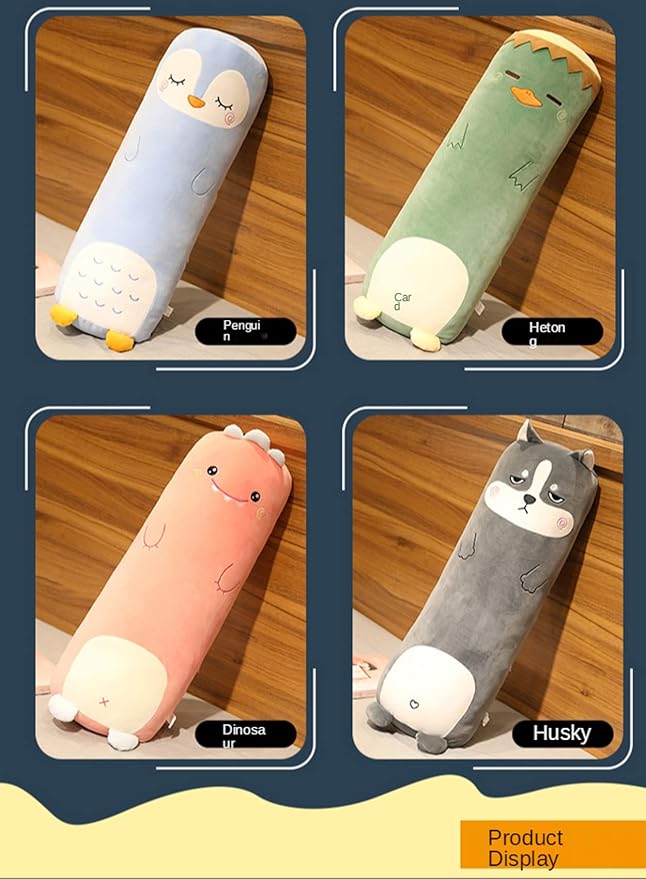 Long Plush Cute Body Pillows 39" Cuddle Stuffed Animal Shaped Bed Body Pillows Soft Cotton Plushies Doll Toy Gifts (Dinosaurs, 39 Inch)