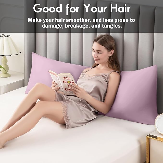 Body Pillowcase with Zipper Cooling Viscose from Bamboo Zippered Pillowcases, Cool & Breathable Body Pillow Cover for Hot Sleepers and Night Sweats, 20" x 54"