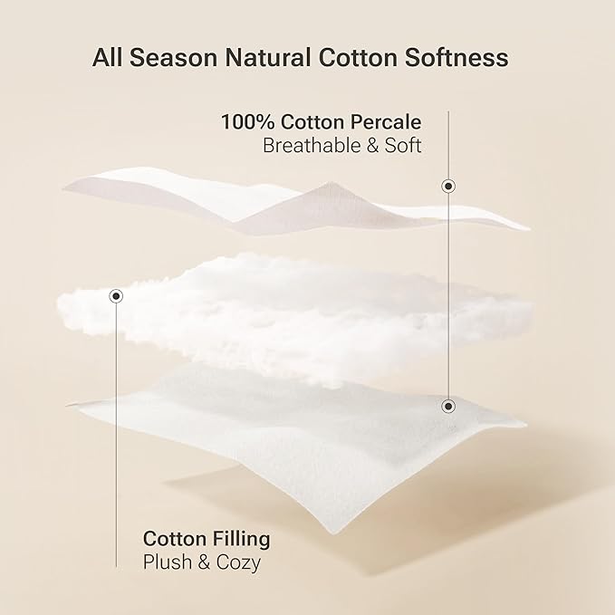 Sleep Philosophy Cal King Mattress Pad, Cotton Mattress Protector Classic Cloud Quilted Bed Cover, All Natural Breathable Mattress Topper Fitted Pocket Fits Up to 18", Machine Washable, White
