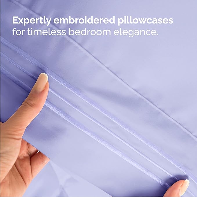Queen Size 4 Piece Sheet Set - Comfy Breathable & Cooling Sheets - Hotel Luxury Bed Sheets for Women & Men - Deep Pockets, Easy-Fit, Extra Soft & Wrinkle Free Sheets - Lavender Oeko-Tex Bed Sheet Set