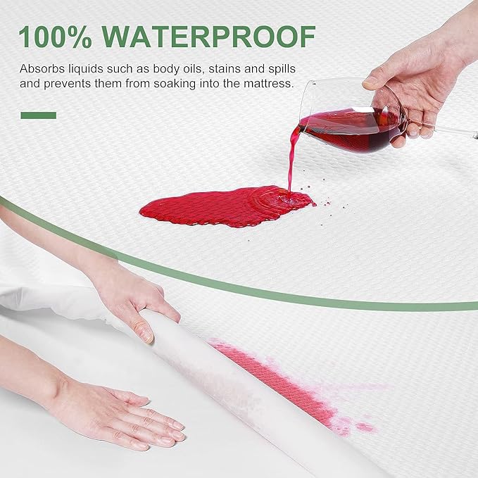 TASTELIFE 100% Waterproof Mattress Protector California King Size, Breathable Cooling 3D Air Fabric Mattress Cover Smooth Soft Noiseless Bed Protector Machine Washable Vinyl Free 8-21”Deep Pocket