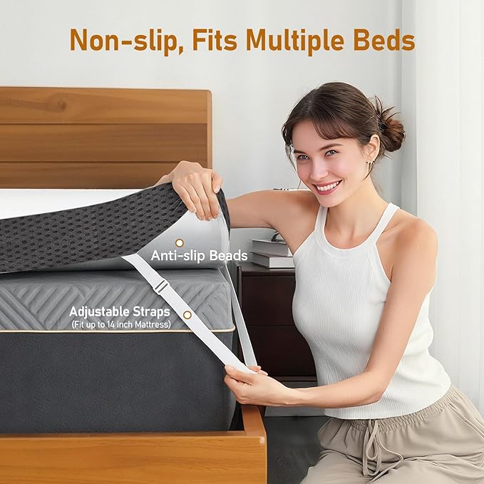 Extra Firm Mattress Topper Full: 3 Inch High Density Foam for Back Pain Relief, Super Supportive Cooling Breathable Bed Topper, Bamboo Washable Anti-Slip Cover, CertiPUR-US Oeko-Tex Certified 75x54
