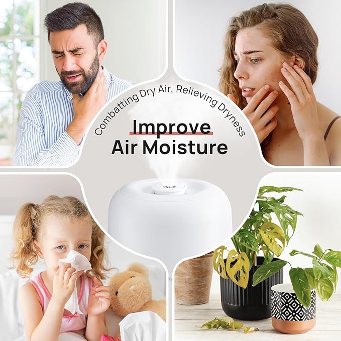 Clarston 2L Cool Mist Humidifier for Bedroom with 360° Adjustable Nozzle, High and Low Mist Levels, Ultra-Low Noise, Light-Off, No BPA, Auto Shut Off, Ideal Baby Humidifier with Easy Top Filling