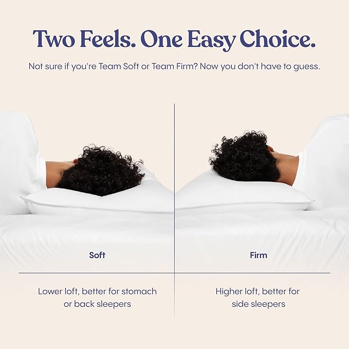 FluffCo Zen Fluff™ Down Standard/Queen Size Bed Pillow for Sleeping - 600 Fill Power White Duck Down - 300 TC Cotton Shell - Pillows for Side, Back, & Stomach Sleepers - 20" x 26", 1-Pack, Firm