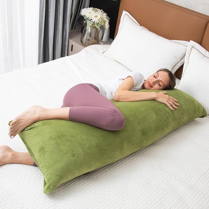 1 MIDDLE ONE Body Pillow, Memory Foam Body Pillows for Adults Sleeping, Long Pillow for Bed, Big Large Firm Full Body Pillow for Side Sleeper, 20x54 Inch, Sage Green