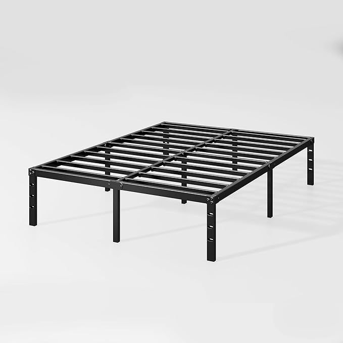HLIPHA Metal Platform Bed Frame 12 Inch Tall,No Box Spring Needed,Full Size Bed with Heavy Duty Strong Support Slats,Easy to Assemble,Black