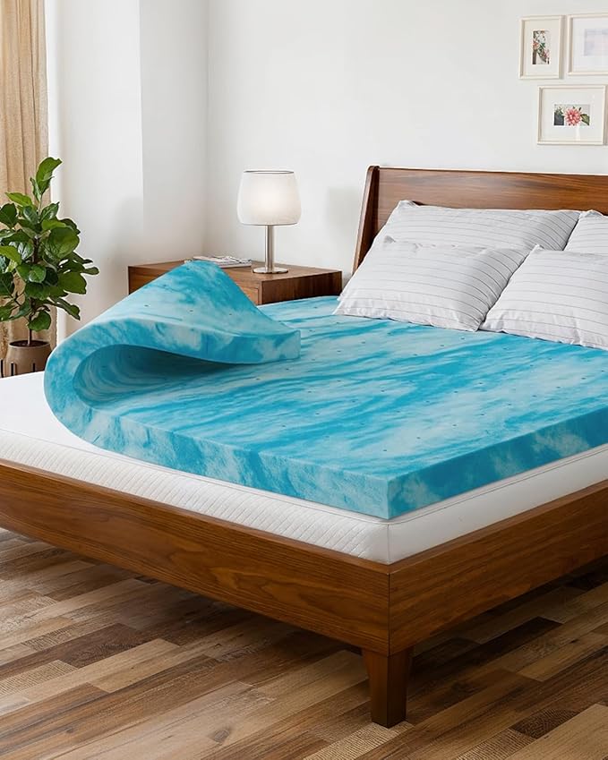 3 Inch Full Memory Foam Mattress Topper - Cooling Gel Infused Bed Topper - Soft Ventilated Mattress Pad for Pressure Relief & Pain-Free Sleep - CertiPUR-US & Oeko-TEX