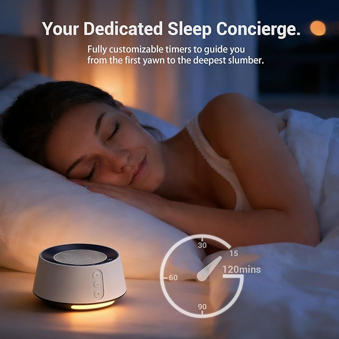 White Noise Machine with Night Light – 20 Soothing Sounds, 10 Color Lights, 5 Timer Settings & Memory Function, Portable Sleep Sound Machine for Baby Nursery, Kids & Adults, Pink