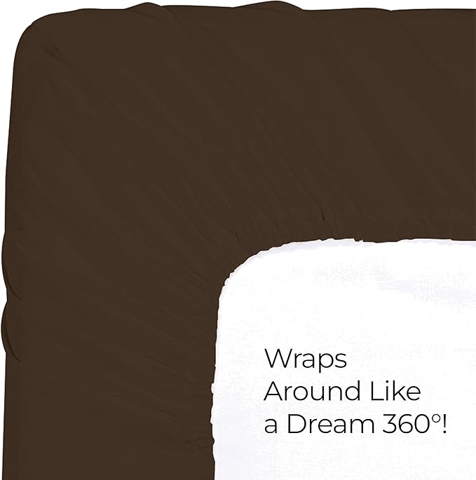 Utopia Bedding King Fitted Sheet - Bottom Sheet - Deep Pocket - Soft Microfiber - Shrinkage and Fade Resistant - Easy Care -1 Fitted Sheet Only (Brown)