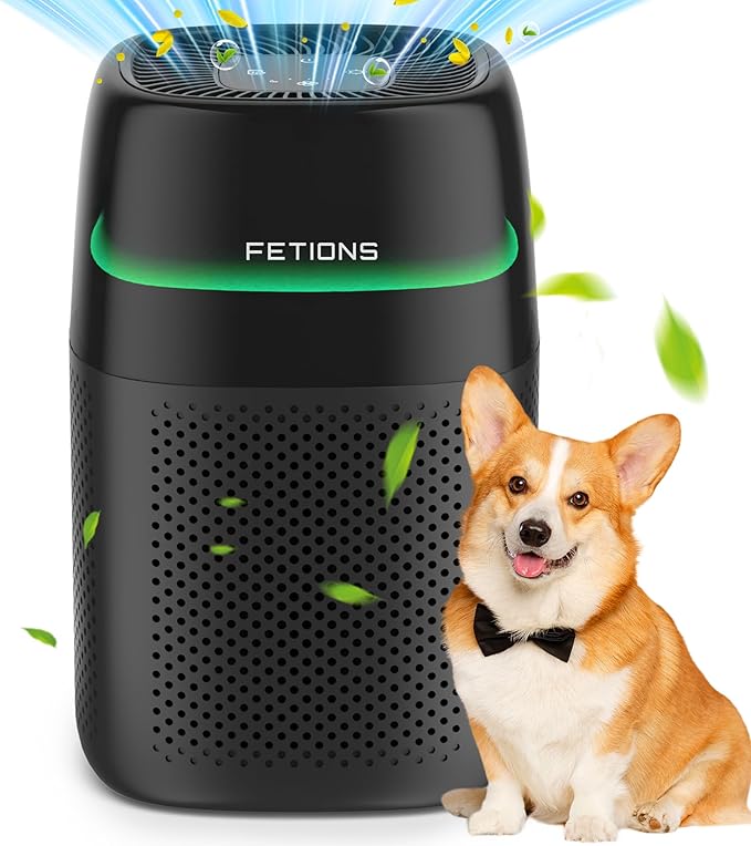 Air Purifier for Bedroom Up to 1250 ft², H14 True HEPA Air Purifier for Home Pets, Small Air Purifier with Sleep Mode, 4 Fan Speeds, 5 Night Light Modes, Fragrance Function