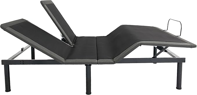 Bridgevine Home 12 inch Refresh Split Flex Memory Foam Hybrid Mattress and Adjustable Base Bundle, Queen Size
