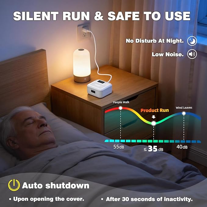 Hearing Aid Dryer Dehumidifier, Automatic Shut-Off Dryer Box Drying Box for Hearing Aids, Portable Fast Drying Dehumidifier for Hearing Aids, Earbuds, AirPods, Amplifiers