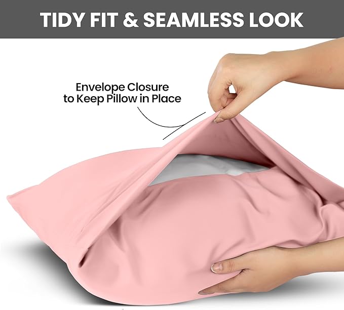Utopia Bedding Pillow Cases King Size 2-Pack – Soft Brushed Microfiber – Envelope Closure – Perfect for Hospitals, Hotels, Guest Rooms – Oeko-TEX Certified, 20x40 Inches (Pink)