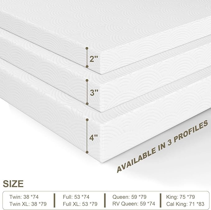 Zenzy 4" Full Bamboo Mattress Topper Cover, Oeko-TEX Certified, Ultra-Soft Zippered Topper Protector with Adjustable Straps, Washable (Cover Only)