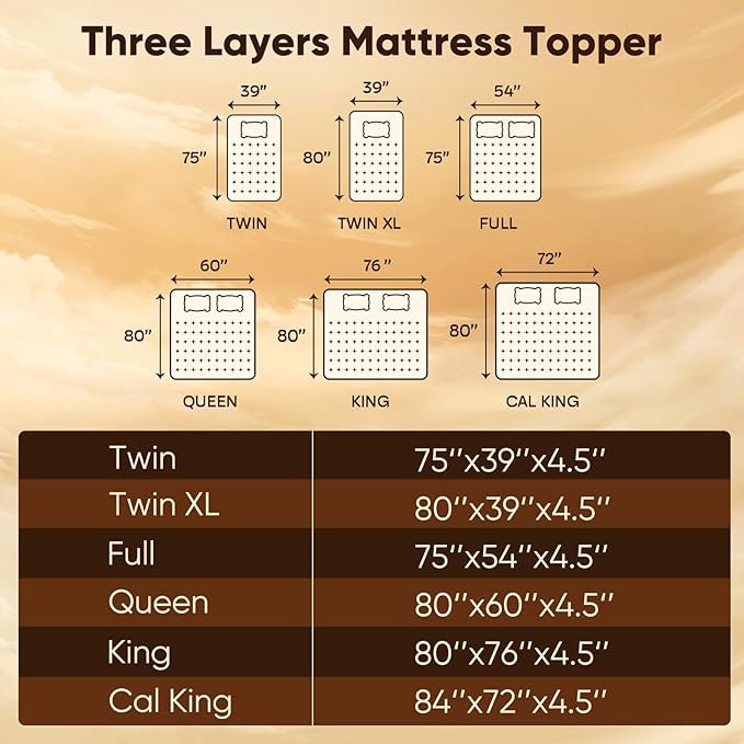 Twin XL Mattress Topper, 4.5 Inch Memory Foam Mattress Topper for Back Pain - 2.5" Cooling Memory Foam Soft and Supportive + 2" Pillow Top Mattress Pad Cover, with 8-21" Deep Pocket, Dark Gray