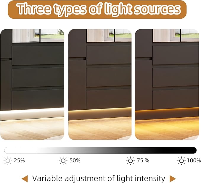 PAKASEPT 4 Doors Armoire Wardrobe Closet with Led Light & Mirror, Bedroom Large Capacity Freestanding Armoire Wardrobe with Drawers, Storage Cabinet with Hanging Rod Storage Closet for Bedroom