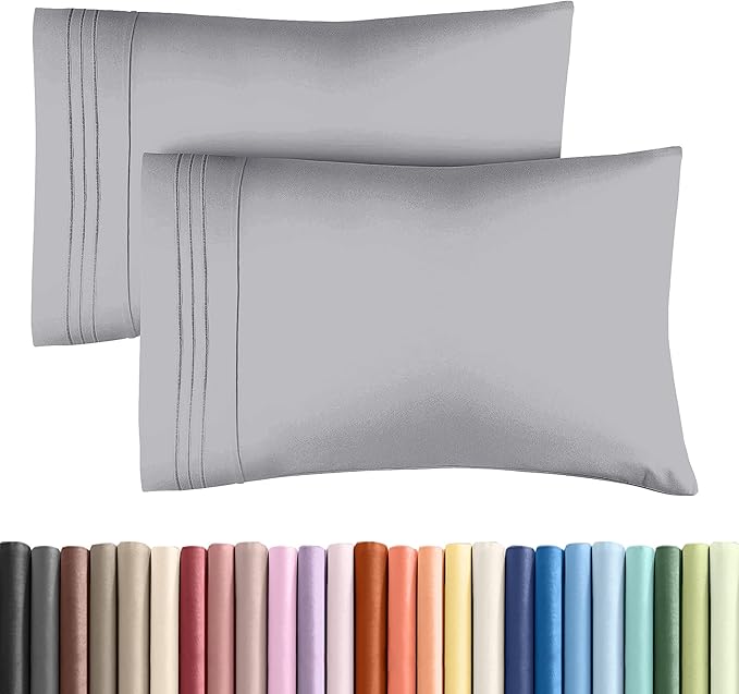 King Standard Pillow Cases Set of 2 - Soft Hotel Quality Pillowcase Covers - Comfy, Cozy & Fade Free - Wrinkle Resistant - Machine Washable Pillow Protectors - 2 Piece Set - King Standard Steel Blue