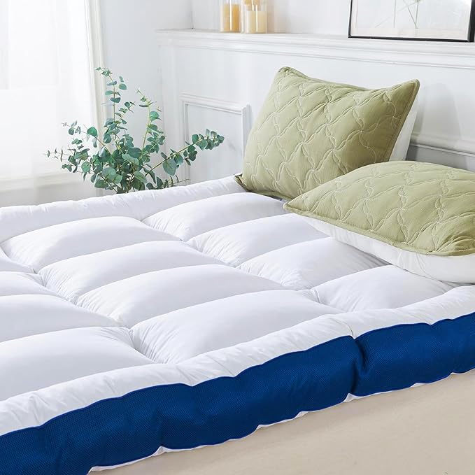 WhatsBedding 5 Inch Full Size Mattress Topper for Back Pain Relief, Filled with Breathable & Soft Memory Foam Pillow Top,4 Elastic Straps