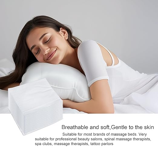 Disposable Pillow Case Covers(Pack of 100),Bulk Pillow Cases for Medical Hospital Travel,Paper Pillow Cases Disposable 21” Width x 30”Length (White)