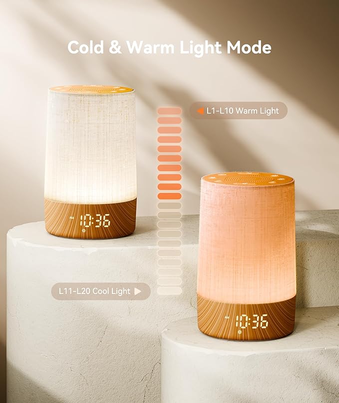 Dreamegg Sunrise Alarm Clock - Sound Machine with Alarm Clock & Wake Up Light, 29 Soothing Sounds, Dimmable Display, White Noise Machine for Bedroom, Heavy Sleepers, Adults & Kids