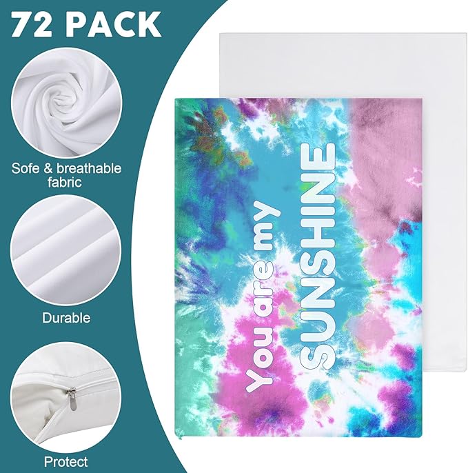 Shimeyao 8 Pcs 20 x 26 Inch Zippered Pillow Protectors Bulk, Standard Size Bedding Pillow Cases, Soft Breathable Cotton Sateen Dust Protection Covers White Protectors for Home Hotel Rental