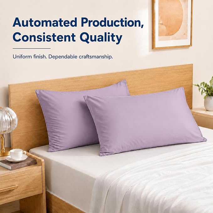 ZPECC Pillow Cases Queen Size Set of 12, 20x30 Envelope Closure Pillowcases, Soft Plain Brushed Microfiber Covers Hypoallergenic Breathable, Lavender