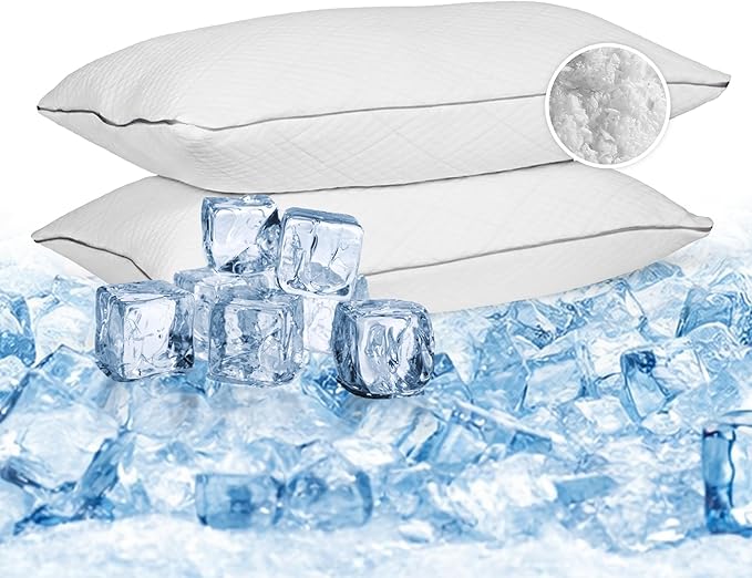 Bed Pillows for Sleeping 30x20 Inches Set of 2 Queen Size Shredded Memory Foam Pillows with Washable Pillowcases Cooling Hotel Pillow Hypoallergenic Adjustable Pillow for Side Back & Stomach Sleepers