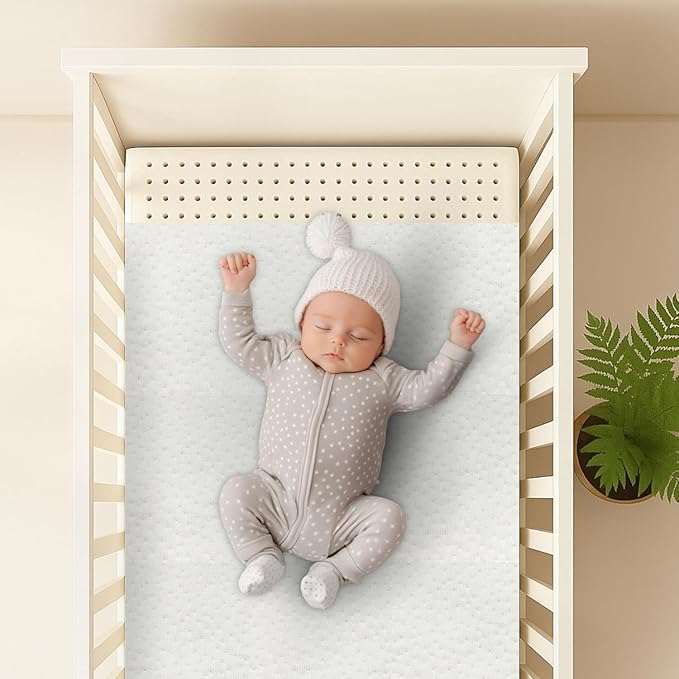 ORGANIC TEXTILES Dual Zone (Firm/Soft) GOLS Certified Latex Mattress Topper for Baby with GOTS Certified Tencel Cover - 3" Playard (38"x26")