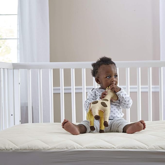 Sealy Quilted Organic Cotton Top Waterproof Toddler and Baby Crib Mattress Pad Cover Protector - 52” x 28” - Cream (Pack of 5)