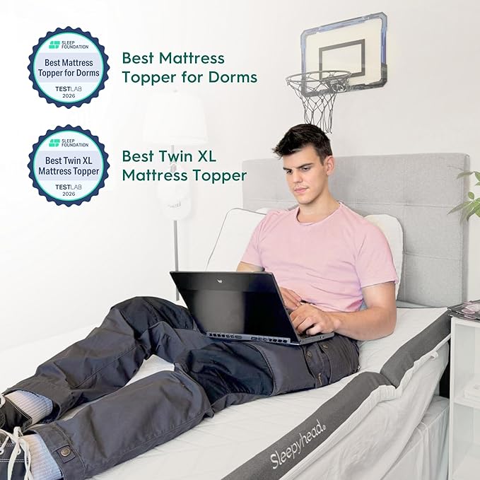 Sleepyhead Full XL 3 Inch Mattress Topper, Super Gel & Copper-Infused Memory Foam for College Dorm Beds, Cooling & Support, Made in USA, Removable Washable Cover, CertiPUR-US® Certified (XL Full 3")