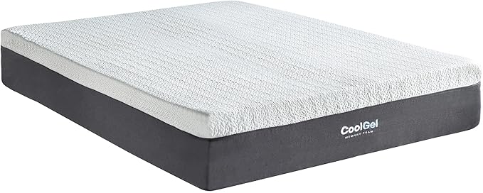 COOL GEL Memory Foam 12-Inch Mattress with Pillow, CertiPUR-US Certified, Mattress in a Box, Twin XL, White