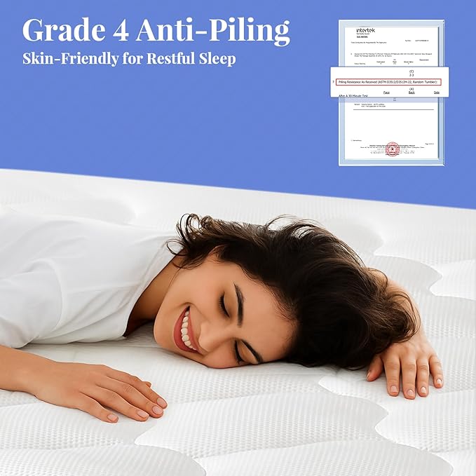 OhGeni Cooling 5 lnch King Size Dual Layer Mattress Topper, 3 Inch Egg Crate Gel Memory Foam, 2 Inch Breathable Pillow Top Pad, Bedroom Mattresses Cover, Extra Comfortable Sleep and Back Pain Relief