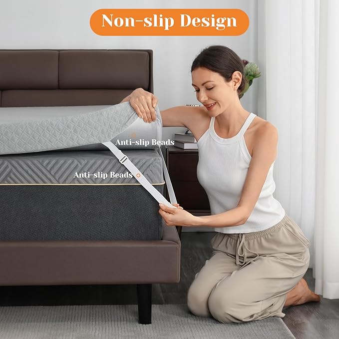 Extra Firm Mattress Topper Queen, 3 Inch High-Density Firm Mattress Pad for Back Pain Relief, Bed Topper with Removable Cover, No Smell, No Slip, CertiPUR-US Certified, 80" x 60"