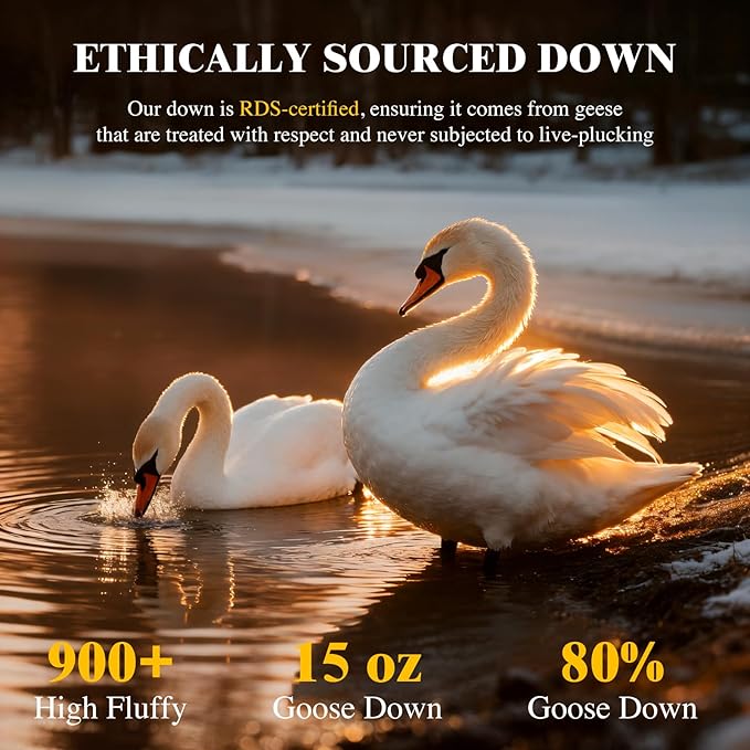 LIANLAM Luxury Canadian White Goose Down Pillow King Size Set of 2, 1050+ Fill Power, 800 TC Cotton Shell, Soft Down Pillows for Sleeping, Hotel Collection Pillow for Neck Pain(2 Pack, 20"x36")