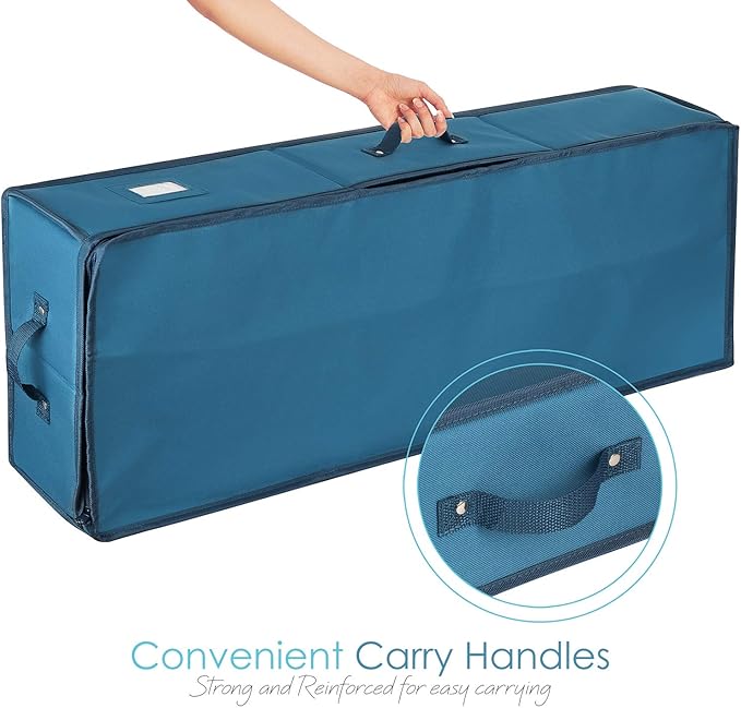 Hearth & Harbor Wrapping Paper Storage Container - Christmas Storage Bag with Interior Pockets - Gift Wrapping Organizer Storage Fits Up to 22 Rolls of 40" - Tear Proof Wrapping Paper Organizer