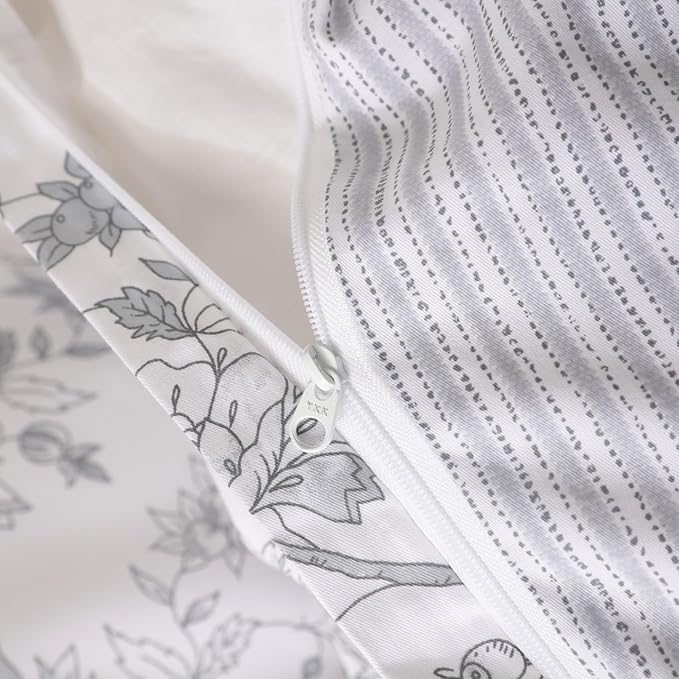OAITE Duvet Cover Set,100% Cotton Comforter Cover with Leaf Pattern Duvet Cover Set,Soft Bedding Set Includes with 3 Piece (2 Pillow Shams,1 Duvet Cover)