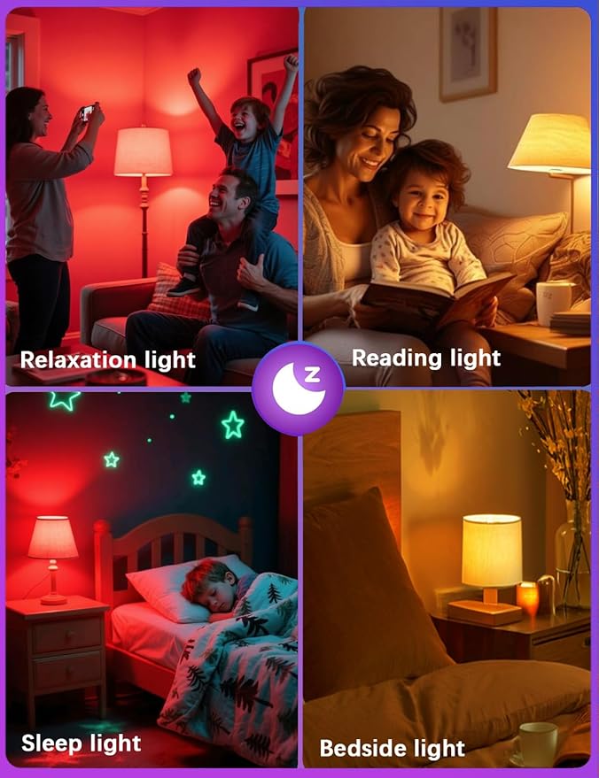 Red and Amber Sleep Bulb with Remote Control Choose 660nm Red Light or 1800K Amberlight,Timer Function, 10W Blue Light Blocking A19 Bulb, E26 Base, for Sleep Therapy,Bedrooms 2Pack