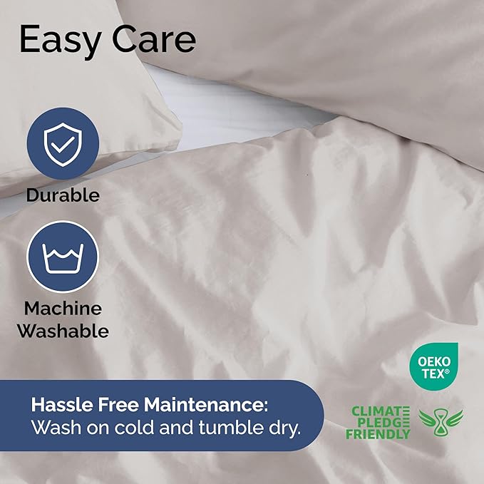 Duvet Cover Full Size Set - Extra Soft Full Duvet Cover 80" x 90" with 2 Pillow Shams - Hotel Luxury, Easy Care & Fade Free w/ Zipper Closures & Ties - All Season, Comfy and Breathable (Light Grey)