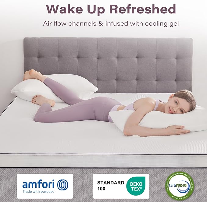 SOOSLEEPY 2 Inch Memory Foam Mattress Topper Queen Size with Removable Soft Cover Ventilated Breathable Cooling Mattress Pad Bed Topper for Back Pain and Pressure Relief, CertiPUR-US Certified