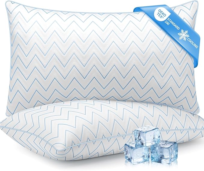 DIORIS King Size Pillows Set of 2 - Hotel-Quality Down Alternative Bed Pillows for Back, Side & Stomach Sleepers, Cooling Breathable Microfiber Fill, Medium Firm Support for Neck & Shoulders