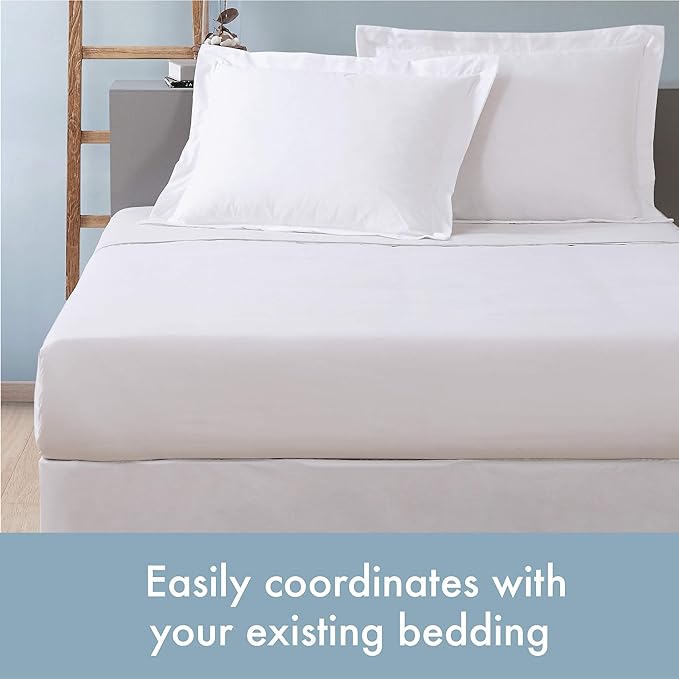 Today’s Home Classic Tailored Bed Skirt Dust Ruffle, Cotton Blend Design, 14" Drop Length, King, White