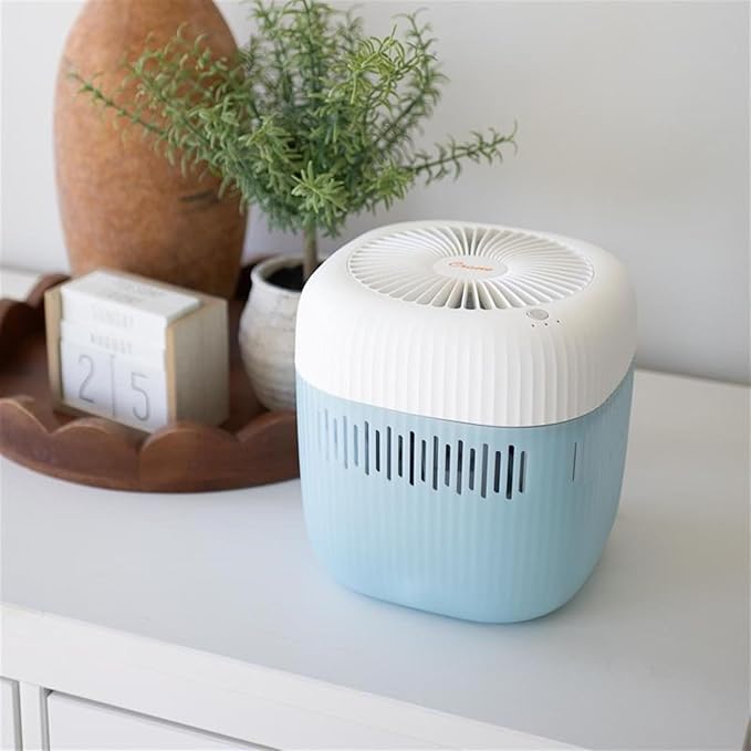 Crane Evaporative Humidifier, Wick Filter, Dishwasher Safe Tank, UV Light, No White Dust, Whisper Quiet, Bedroom Nursery Office, 1.9L Tank, Up To 250 SQ FT