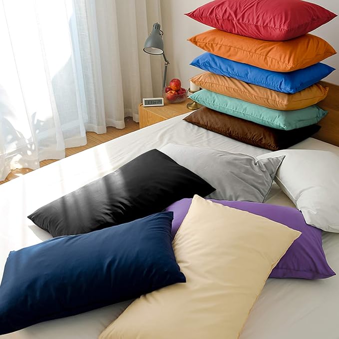FLXXIE Pillow Cases Queen, Soft Microfiber Pillow Covers with Envelope Closure, Wrinkle Resistant Pillowcases, 2 Piece Set, 20x30, Sea Green