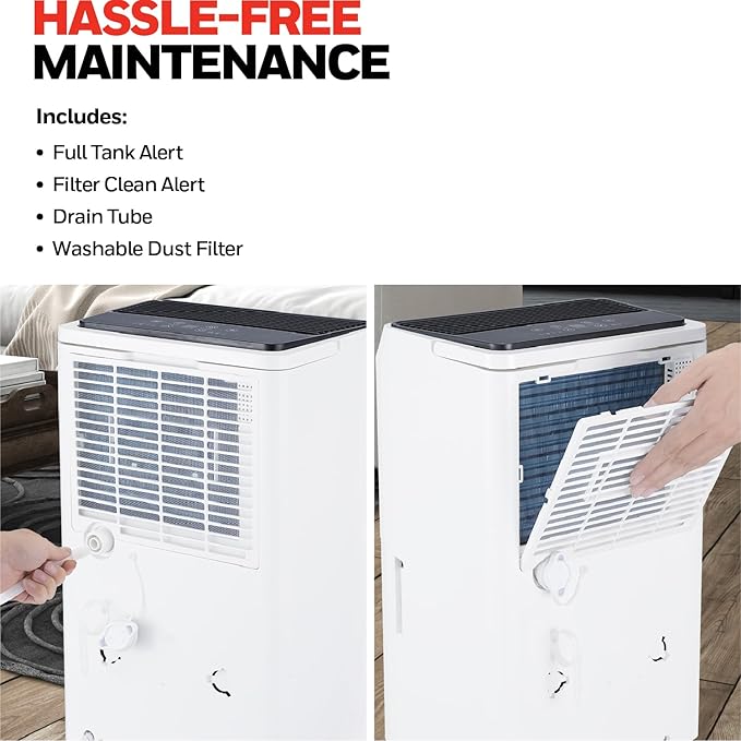 Honeywell 32-Pint ENERGY STAR Dehumidifier for 3,000 Sq Ft – Laundry Mode, Auto-Comfort Mode & Thermal Overload Protection, TPFIT32WK