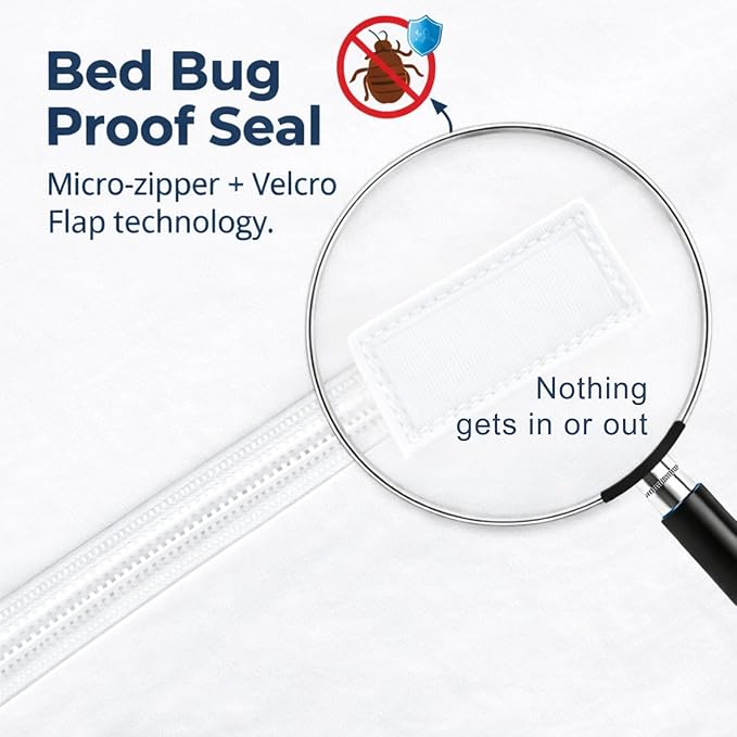 Guardmax King Mattress Encasement with Zipper, Waterproof, Bed Bug Proof, and Dust Mite Proof Mattress Protector for King Size Bed up to 12" Deep, Zippered All Around Jersey Knitted Mattress Cover