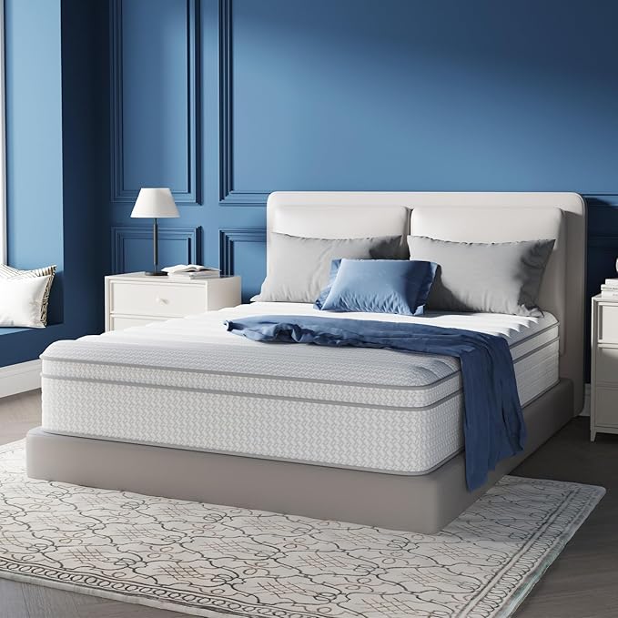 Avenco Twin Mattress 12 Inch in a Box, Medium Plush Twin Size Medium Plush Mattresses with Pocket Spring Smarts Coil Hybrid Colchones for Pressure Relief, CertiPUR-US Certified