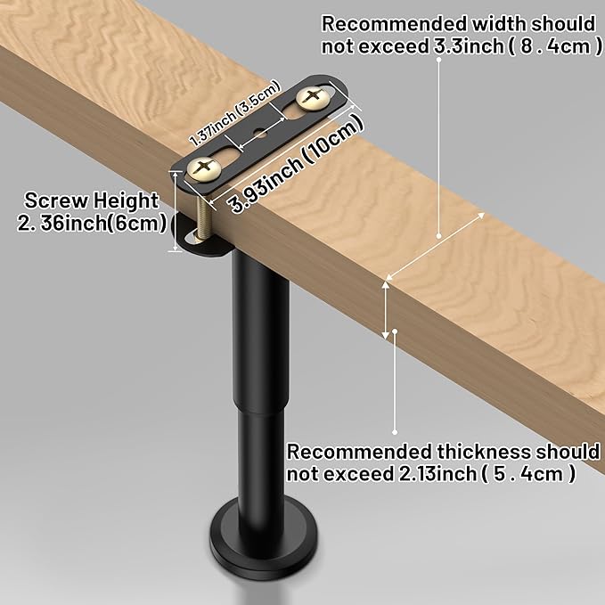 Wlrrcwdttc 2 Pcs Adjustable Height Bed Support Legs 10-17 inch, Bed Frame Center Support Legs for Bed Frame/Bed Center Slat/Furniture, Heavy Duty Metal Bed Replacement Legs Bed Slats Support Legs