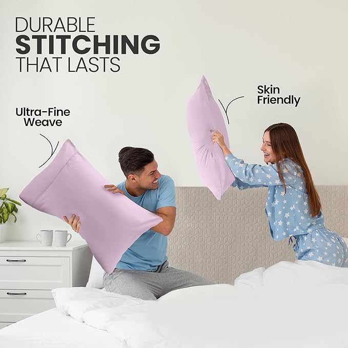 Utopia Bedding Queen Pillow Cases - 2 Pack - Envelope Closure - Soft Brushed Microfiber Fabric - Shrinkage and Fade Resistant Pillow Covers Queen Size 20 X 30 Inches (Queen, Lavender)