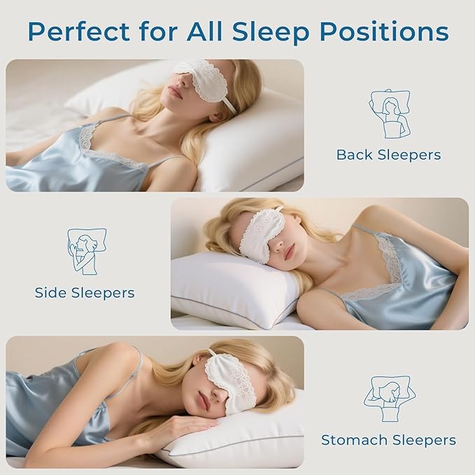 Sasttie Firm Standard Pillows Set of 2, Full Size Bed Pillows for Side, Back, and Stomach Sleepers - Oeko-Tex Certified Supportive Down Alternative Plump Filling - Hotel Quality and Machine Washable